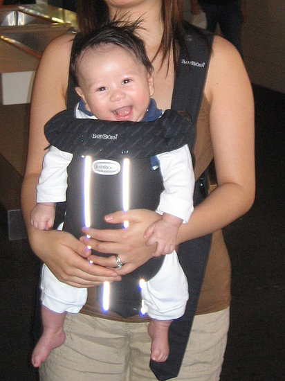 Jack smiles from his Bjorn. Jack smiles from his Bjorn.
